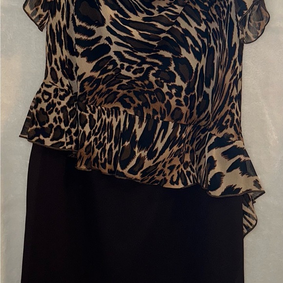 Animal Print Ruffle Dress - Picture 2 of 10